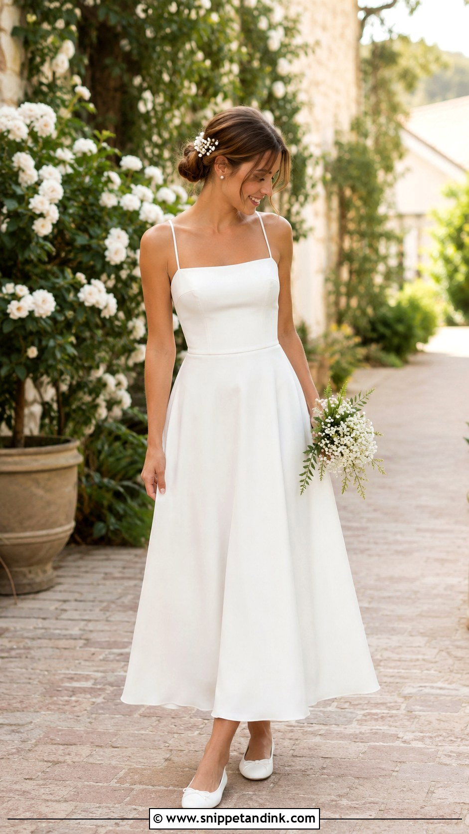 Simple A Line Elopement Dress - Snippet and Ink - 30 Simple Elopement Dress Ideas