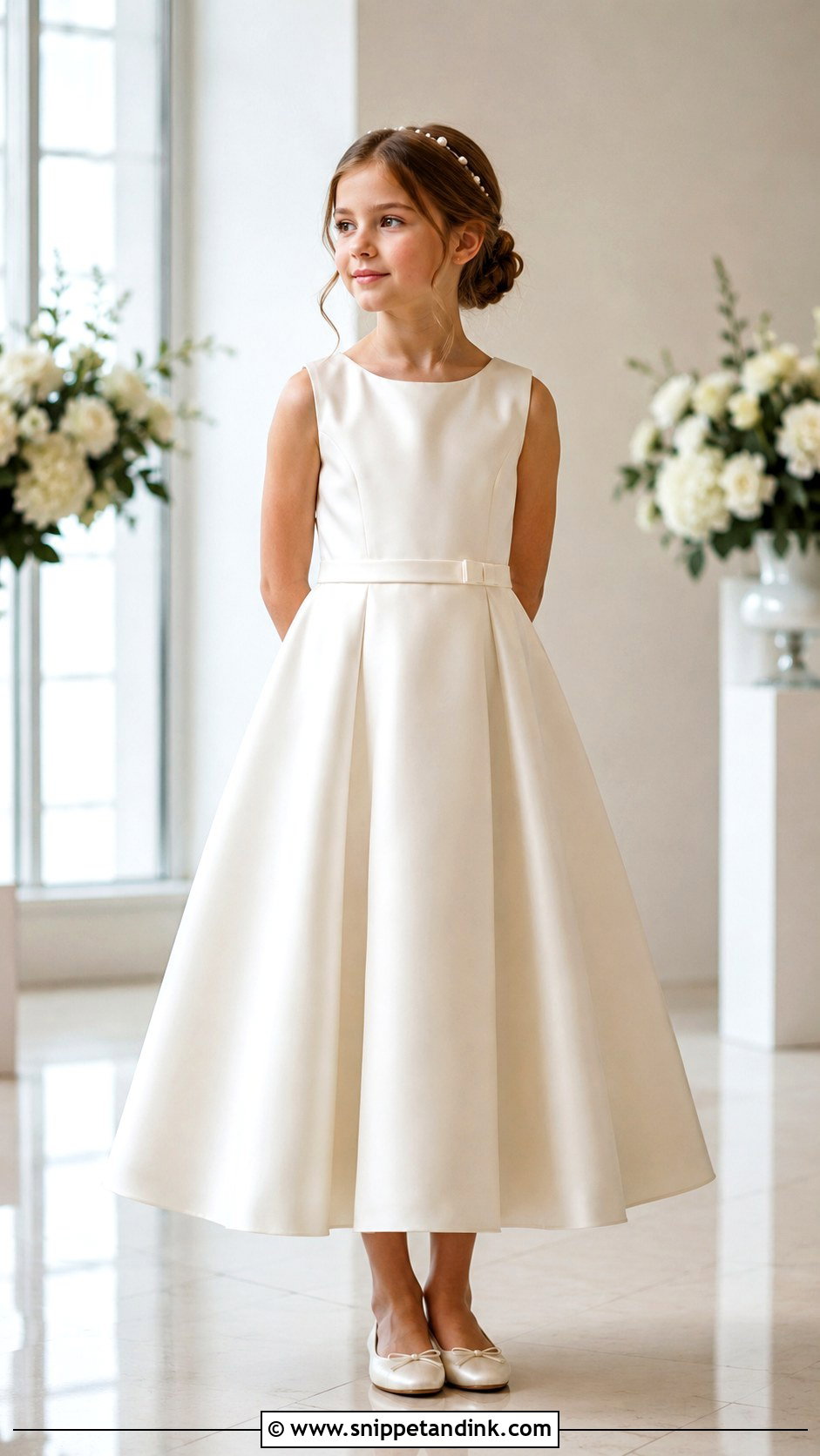 Simple A Line Girls Wedding Dress - Snippet and Ink - 25 Girls Wedding Dresses