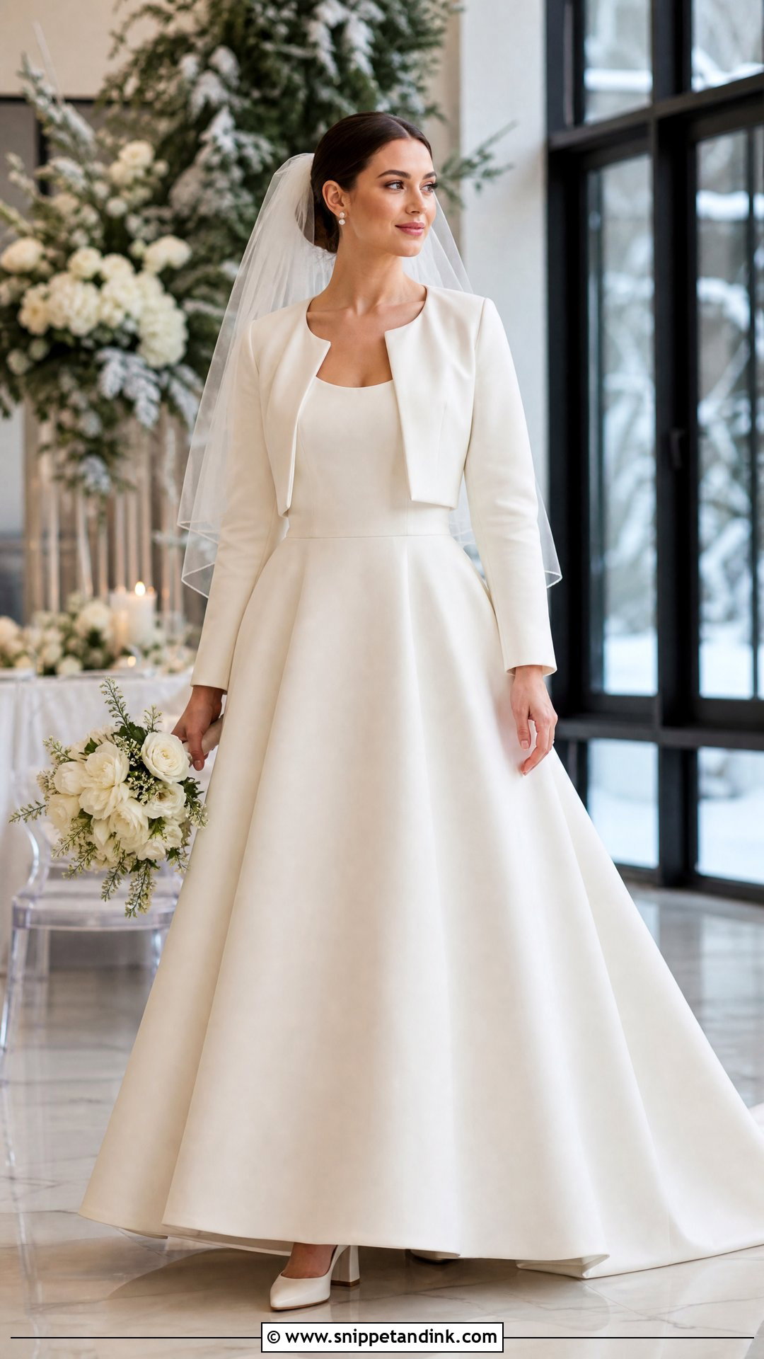 Simple A Line Mikado Winter Wedding Dress - Snippet and Ink - 20 Simple Winter Wedding Dress Ideas