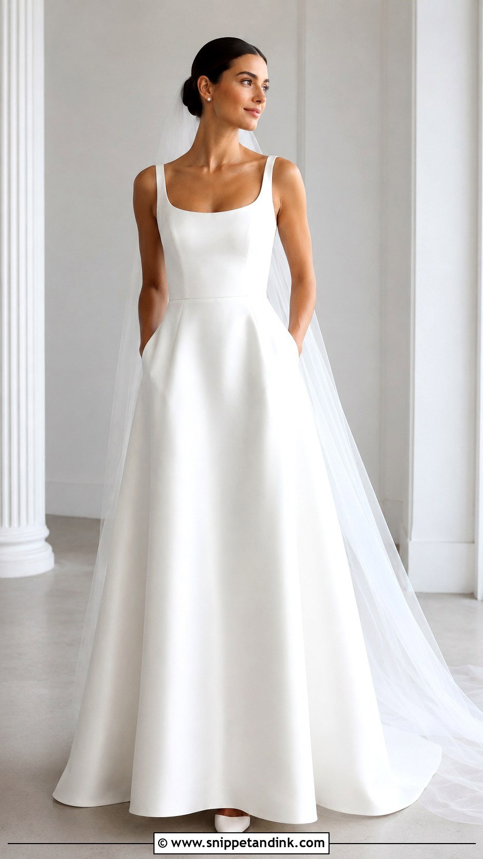 Simple A Line Wedding Dress With Straight Straps - Snippet and Ink - 20 A Line Wedding Dress with Straps Ideas