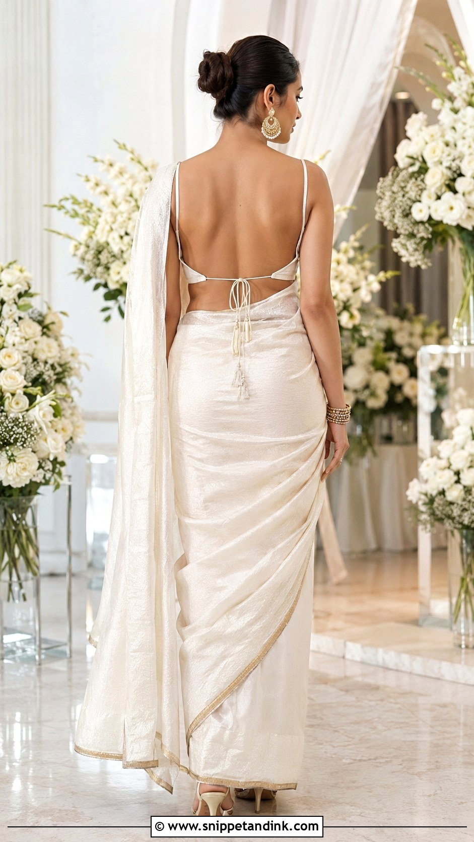 Simple Backless Wedding Blouse Design - Snippet and Ink - 25 Simple Wedding Blouse Designs