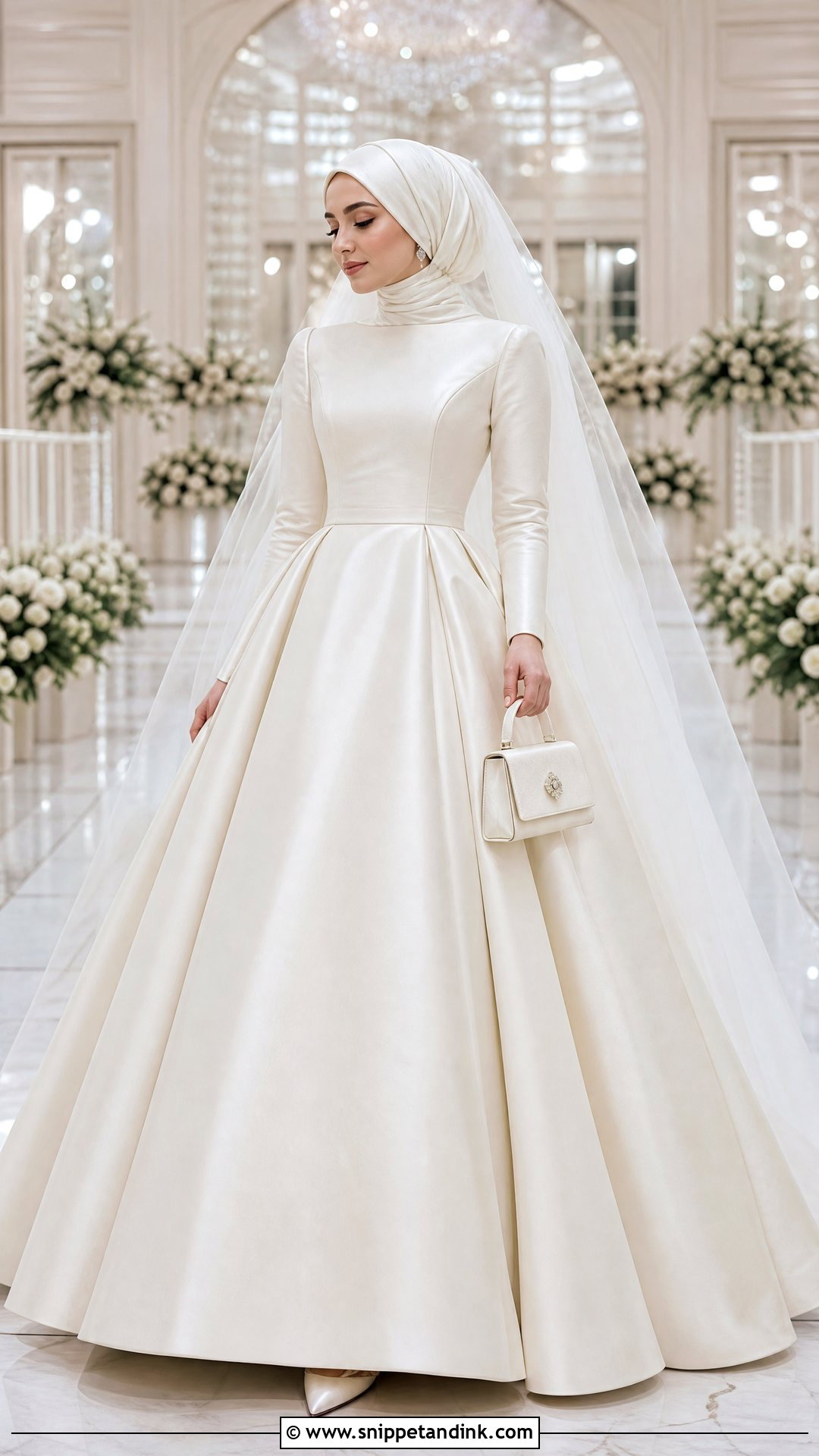 Simple Ball Gown Hijabi Wedding Dress - Snippet and Ink - 25 Simple Hijabi Wedding Dress Ideas