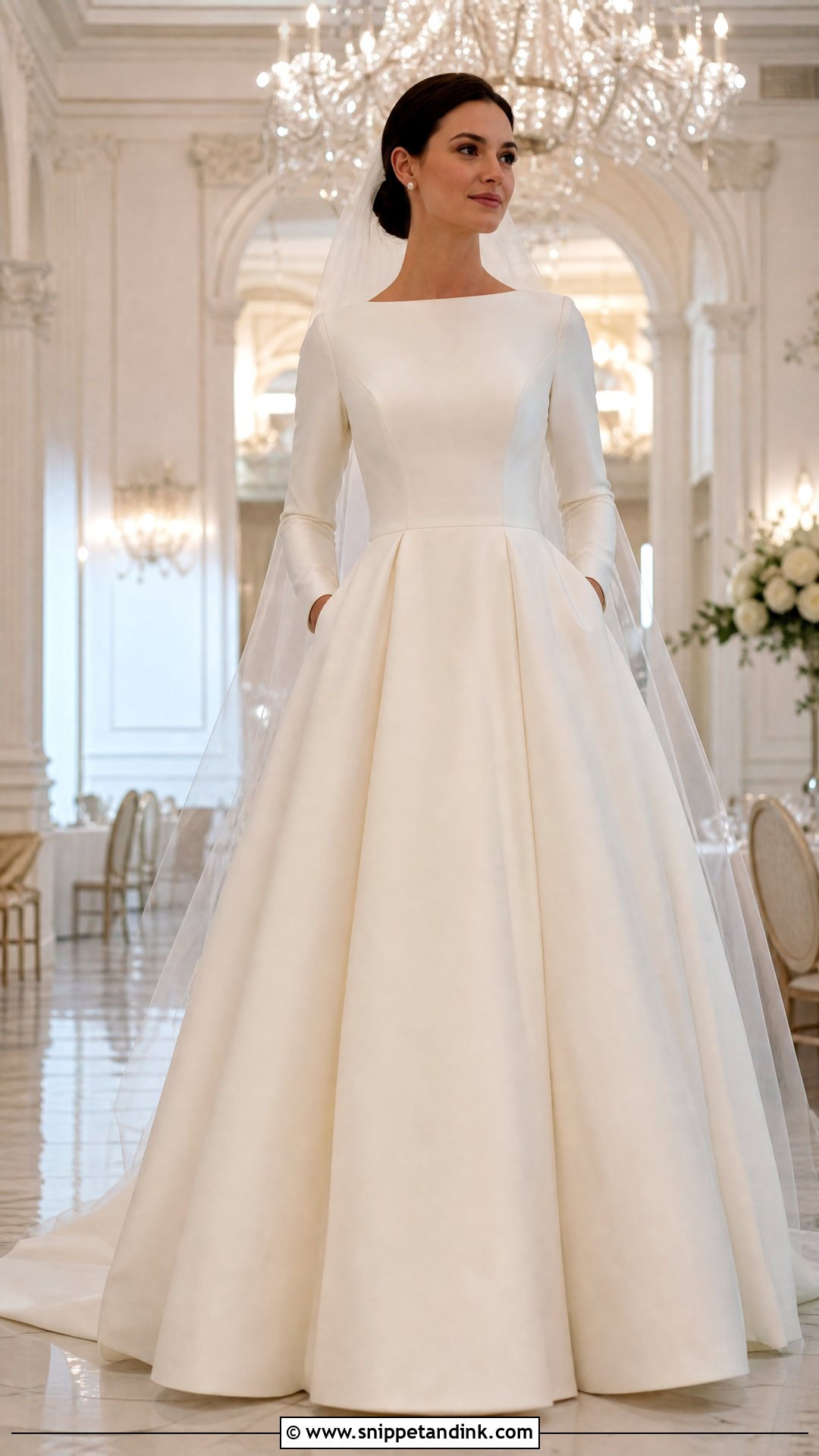Simple Ball Gown Long Sleeve Wedding Dress - Snippet and Ink - 20 Wedding Dresses Simple Long Sleeve