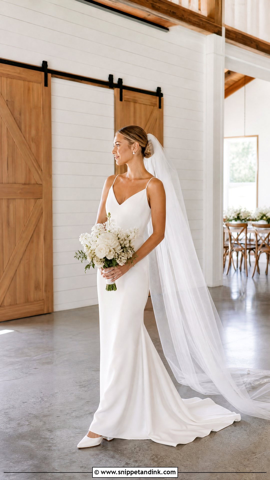 Simple Barn Wedding Dress With Veil - Snippet and Ink - 25 Barn Wedding Dresses