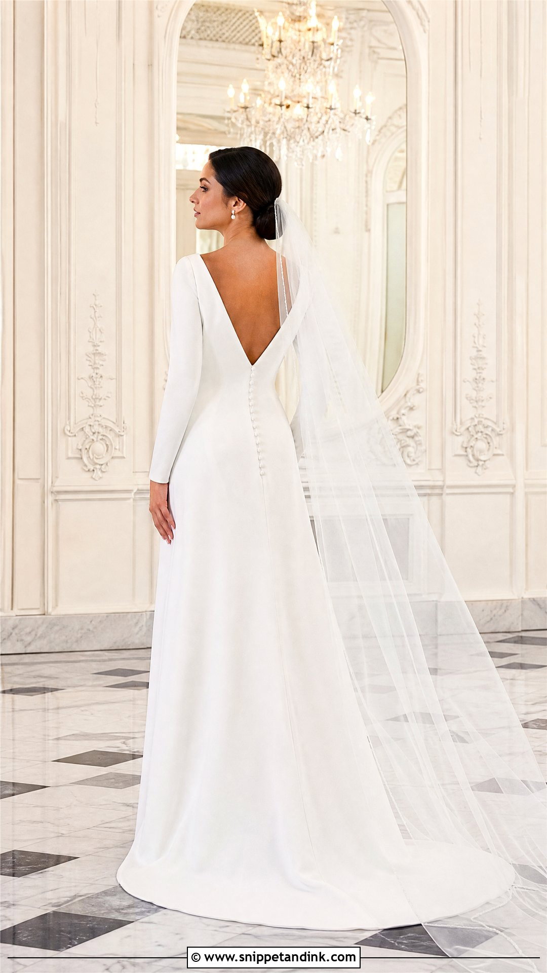 Simple Bateau Neck Long Sleeve Wedding Dress - Snippet and Ink - 20 Wedding Dresses Simple Long Sleeve
