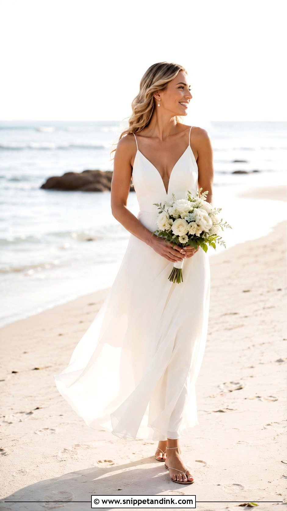 Simple Beach Elopement Dress - Snippet and Ink - 30 Simple Elopement Dress Ideas