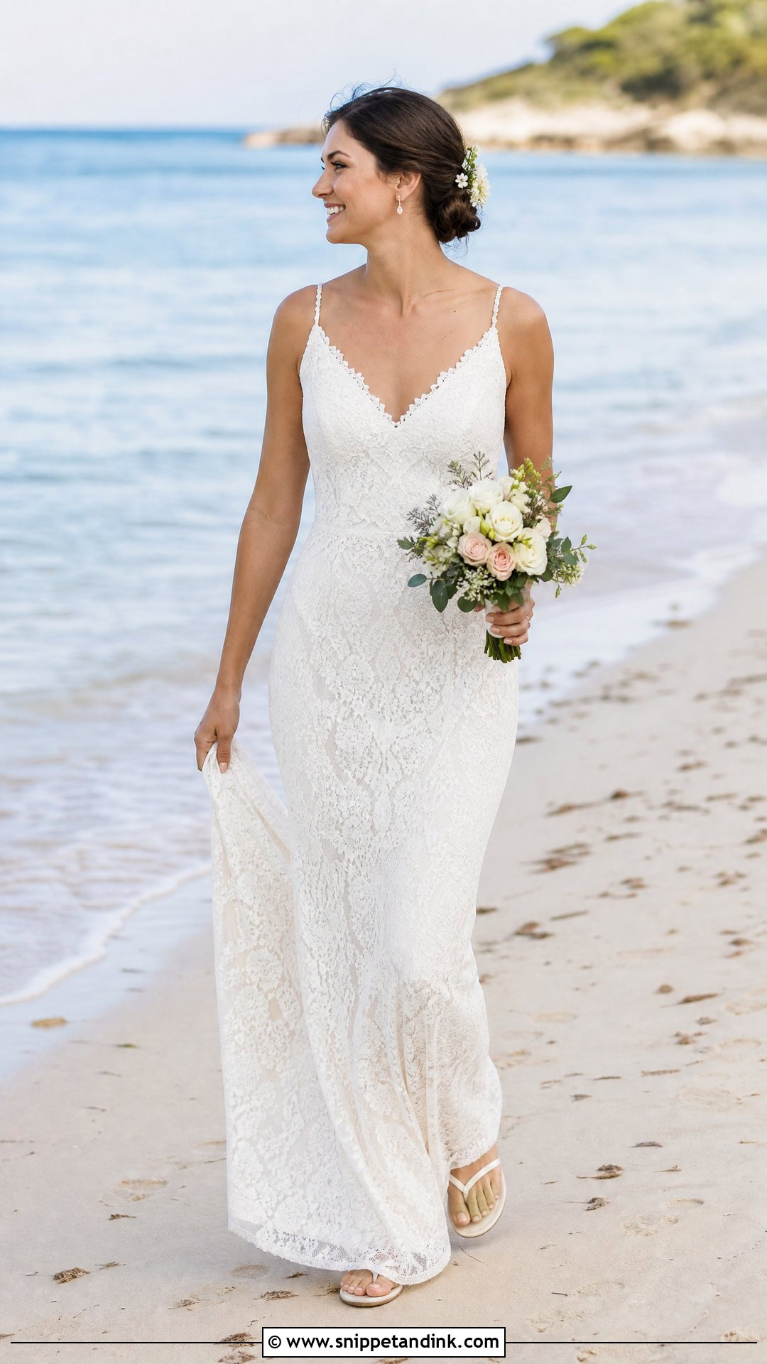 Simple Beach Lace Wedding Dress - Snippet and Ink - 20 Simple Lace Wedding Dresses