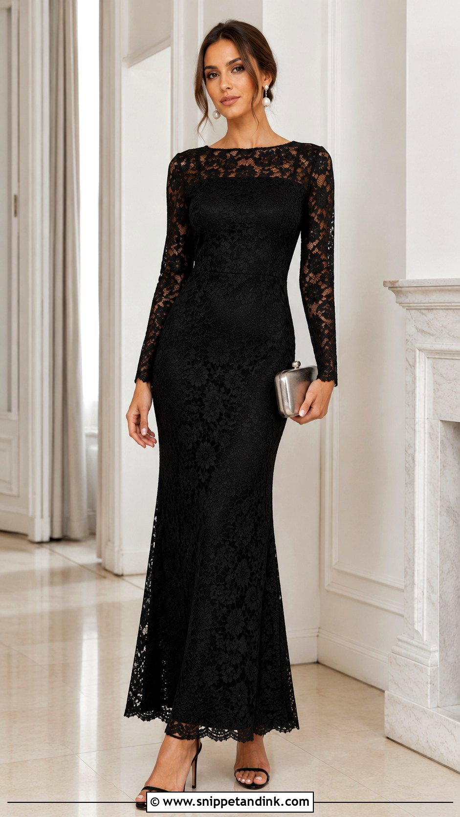 Simple Black Lace Gown - Snippet and Ink - 30 Simple Lace Gown Styles