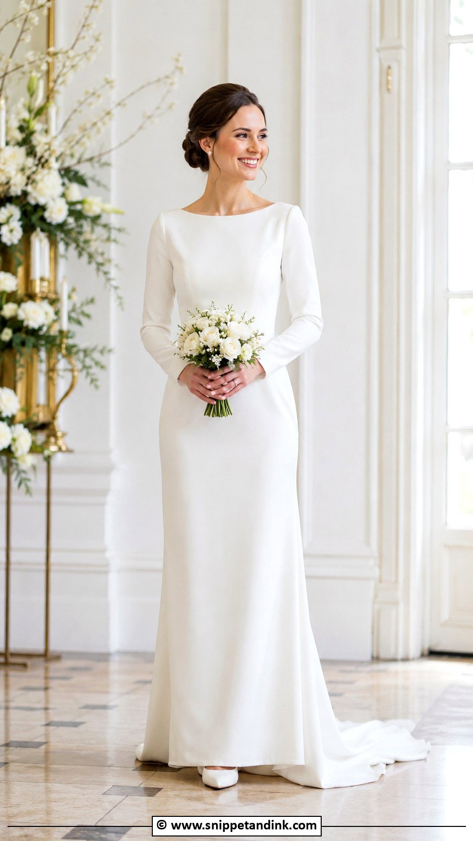 Simple Boat Neck Bride Dress - Snippet and Ink - 35 Simple Bride Dress Ideas