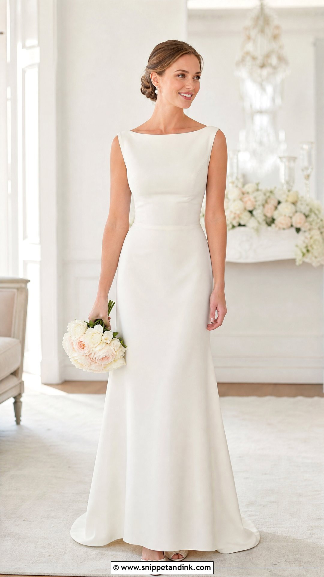 Simple Boat Neck Wedding Dress - Snippet and Ink - 25 Basic Wedding Dresses