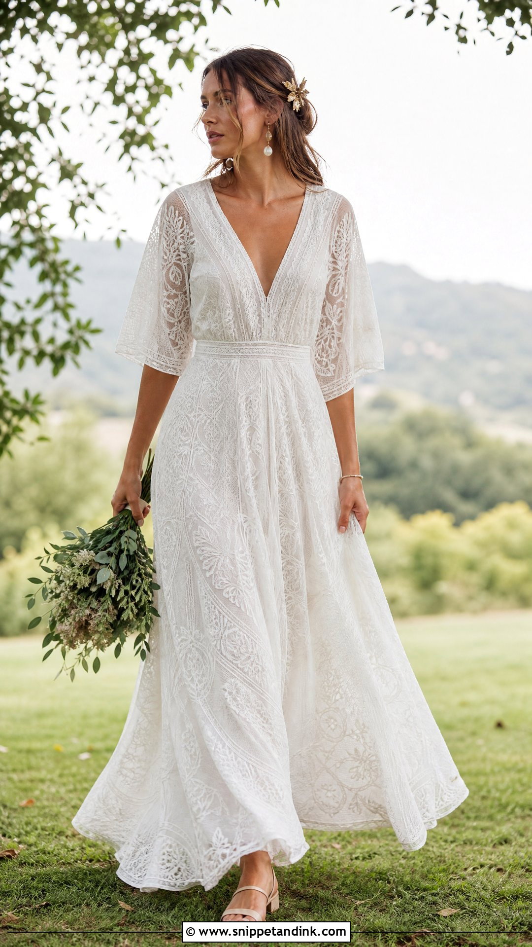 Simple Boho Lace Wedding Dress - Snippet and Ink - 20 Simple Lace Wedding Dresses