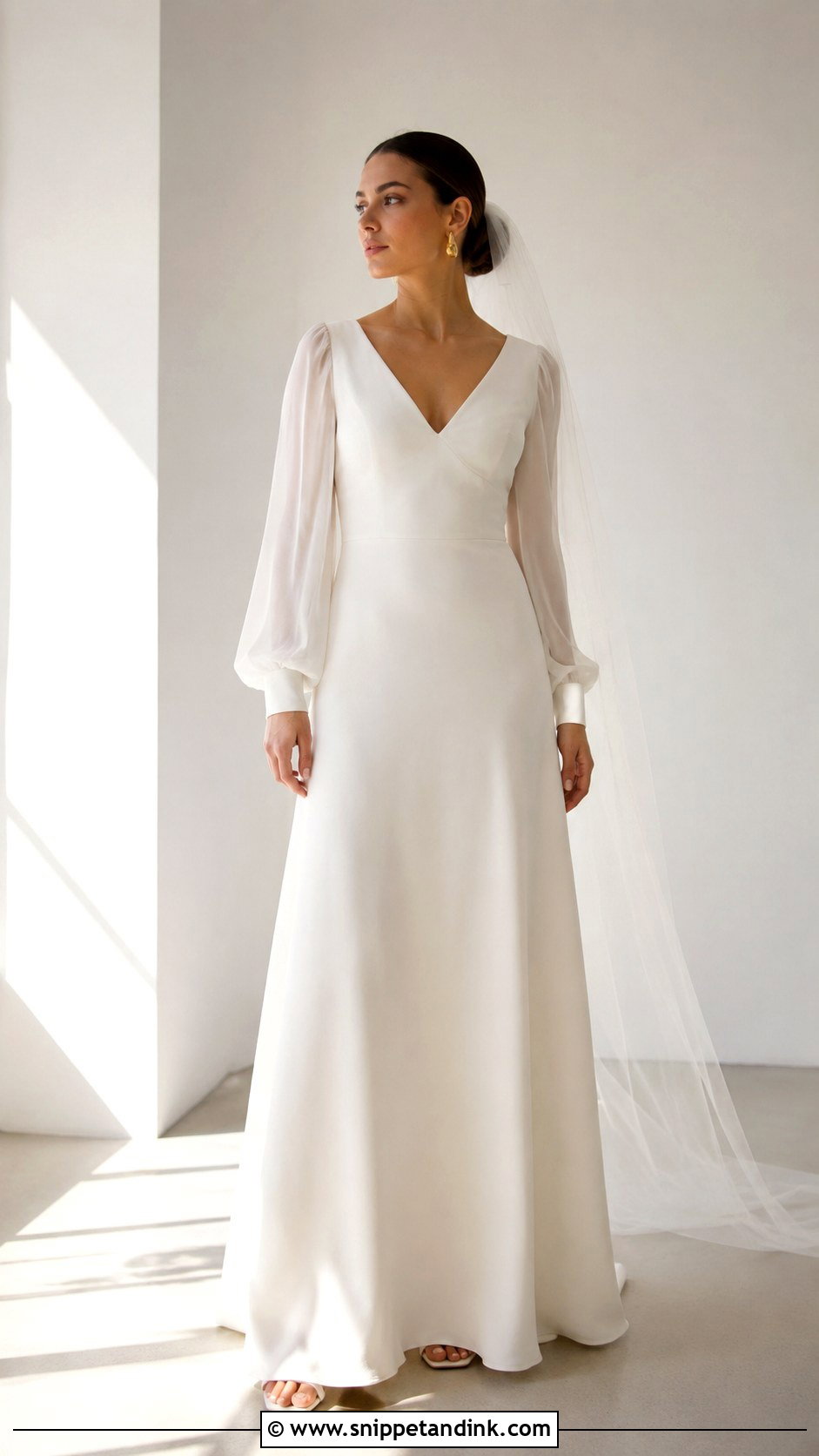 Simple Boho Long Sleeve Wedding Dress - Snippet and Ink - 20 Boho Long Sleeve Wedding Dress Ideas