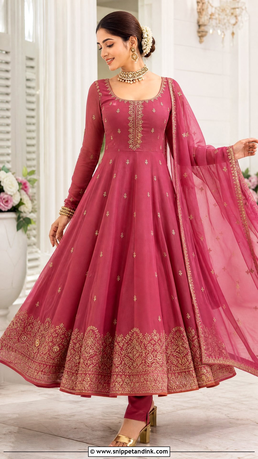 Simple Bridal Anarkali Suit - Snippet and Ink - 20 Simple Indian Bridal Outfit Ideas