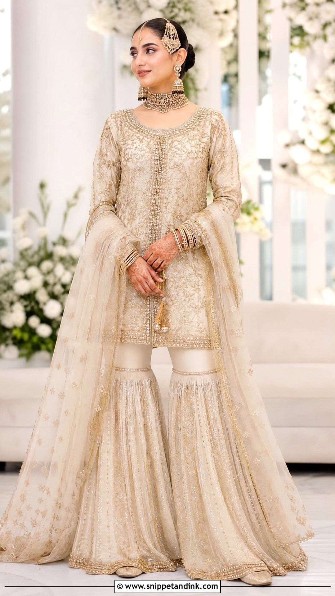 Simple Bridal Gharara Set - Snippet and Ink - 20 Simple Indian Bridal Outfit Ideas