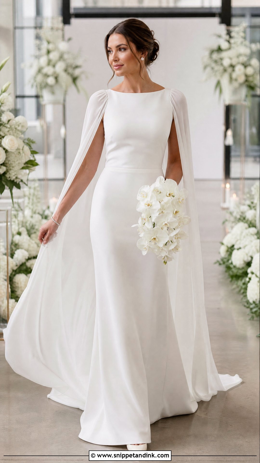 Simple Bridal Gown With Cape - Snippet and Ink - 20 Simple Bridal Gowns