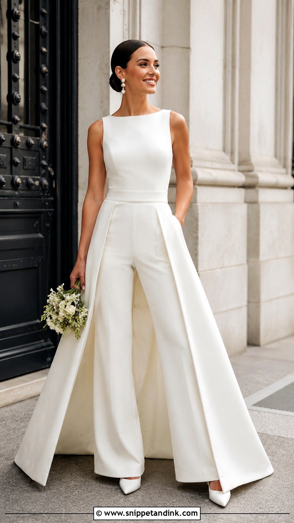 Simple Bridal Jumpsuit Gown - Snippet and Ink - 25 Simple Wedding Gown Ideas