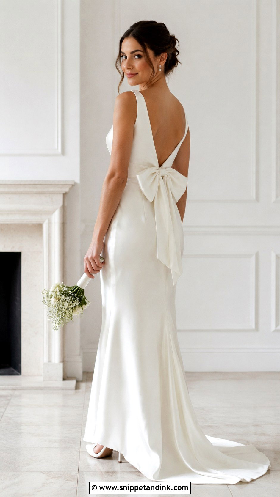 Simple Bride Bow Detail Dress - Snippet and Ink - 30 Simple Bride Ideas