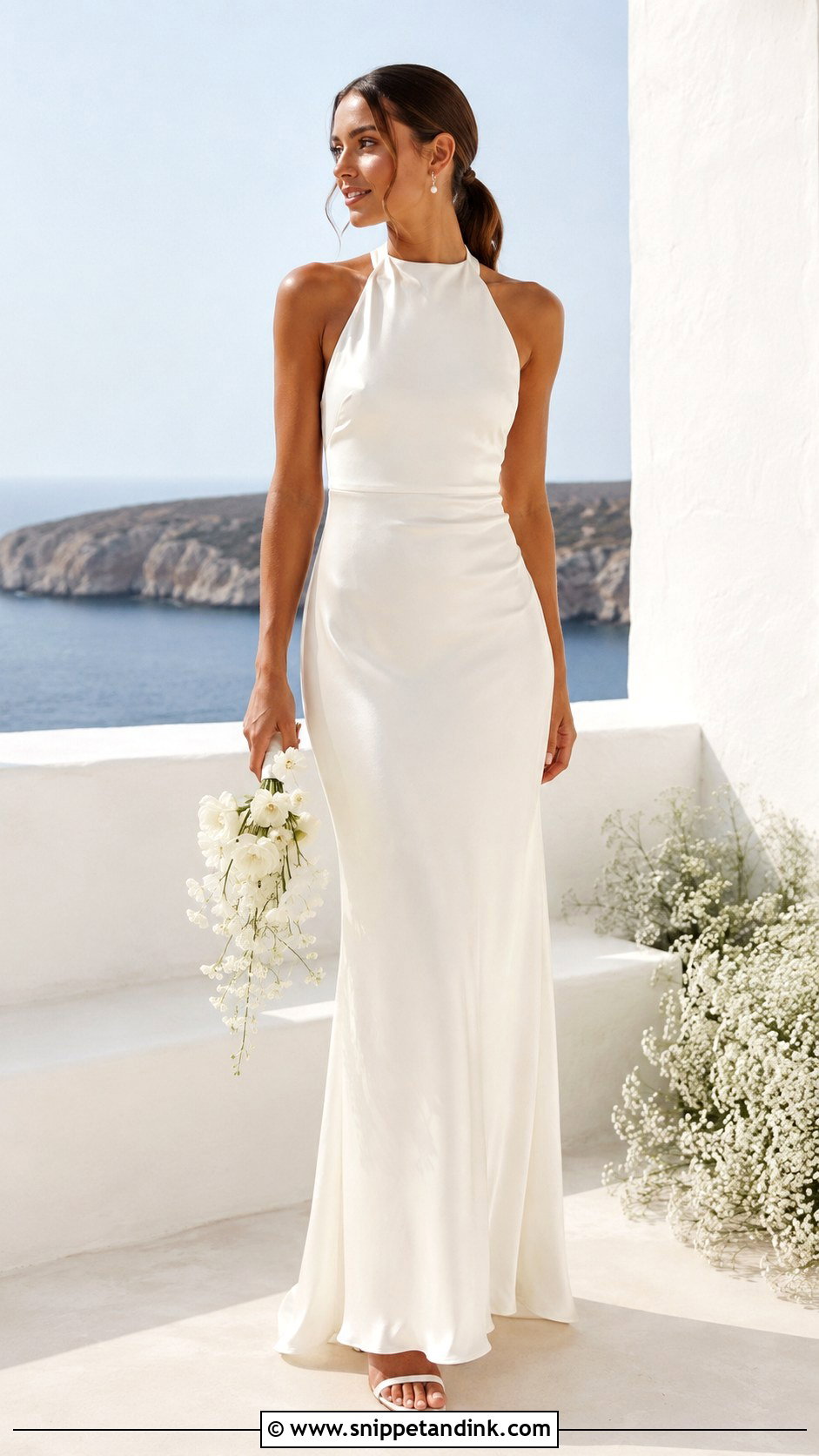 Simple Bride Halter Dress - Snippet and Ink - 30 Simple Bride Ideas