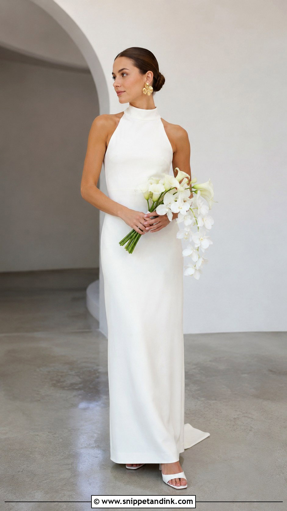 Simple Bride High Neck Dress - Snippet and Ink - 30 Simple Bride Ideas
