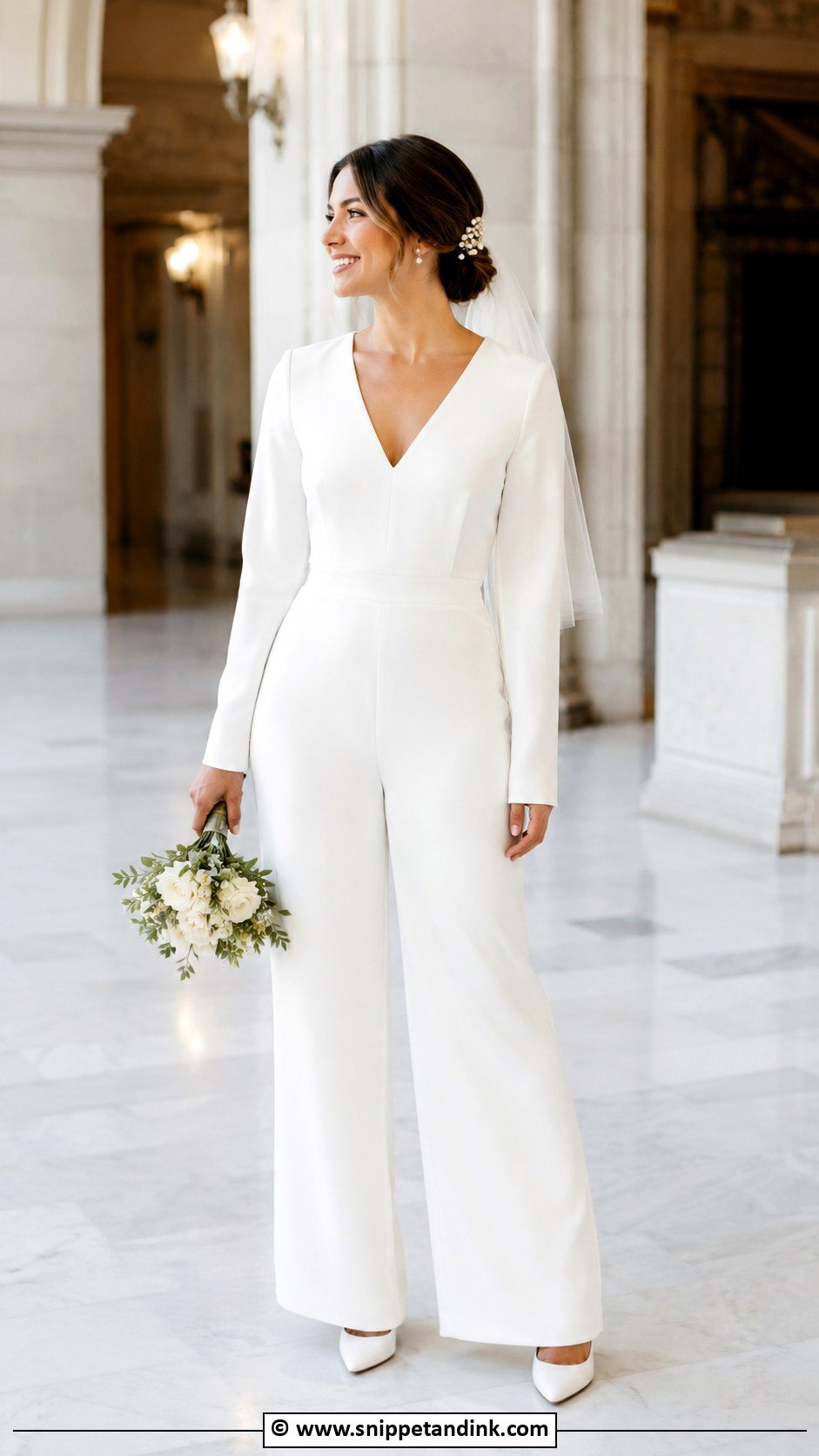 Simple Bride Jumpsuit - Snippet and Ink - 35 Simple Bride Dress Ideas