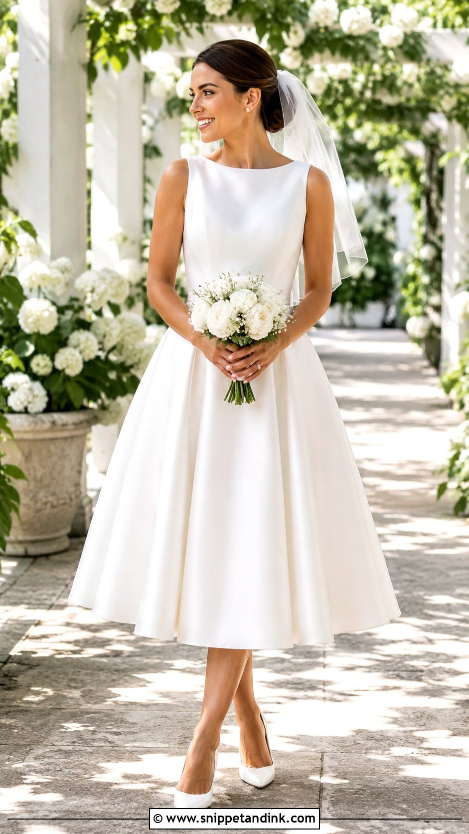 Simple Bride Tea Length Dress - Snippet and Ink - 30 Simple Bride Ideas