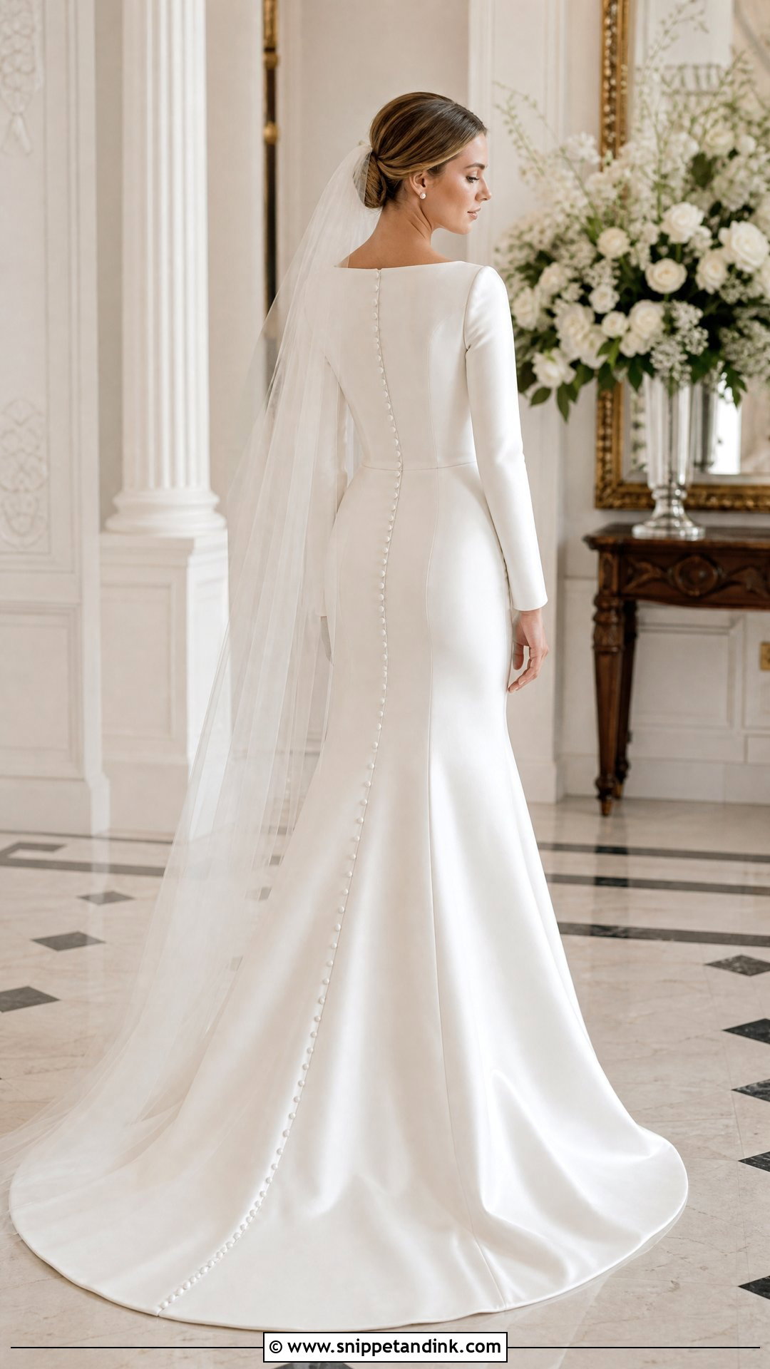 Simple Button Back Long Sleeve Wedding Dress - Snippet and Ink - 20 Wedding Dresses Simple Long Sleeve