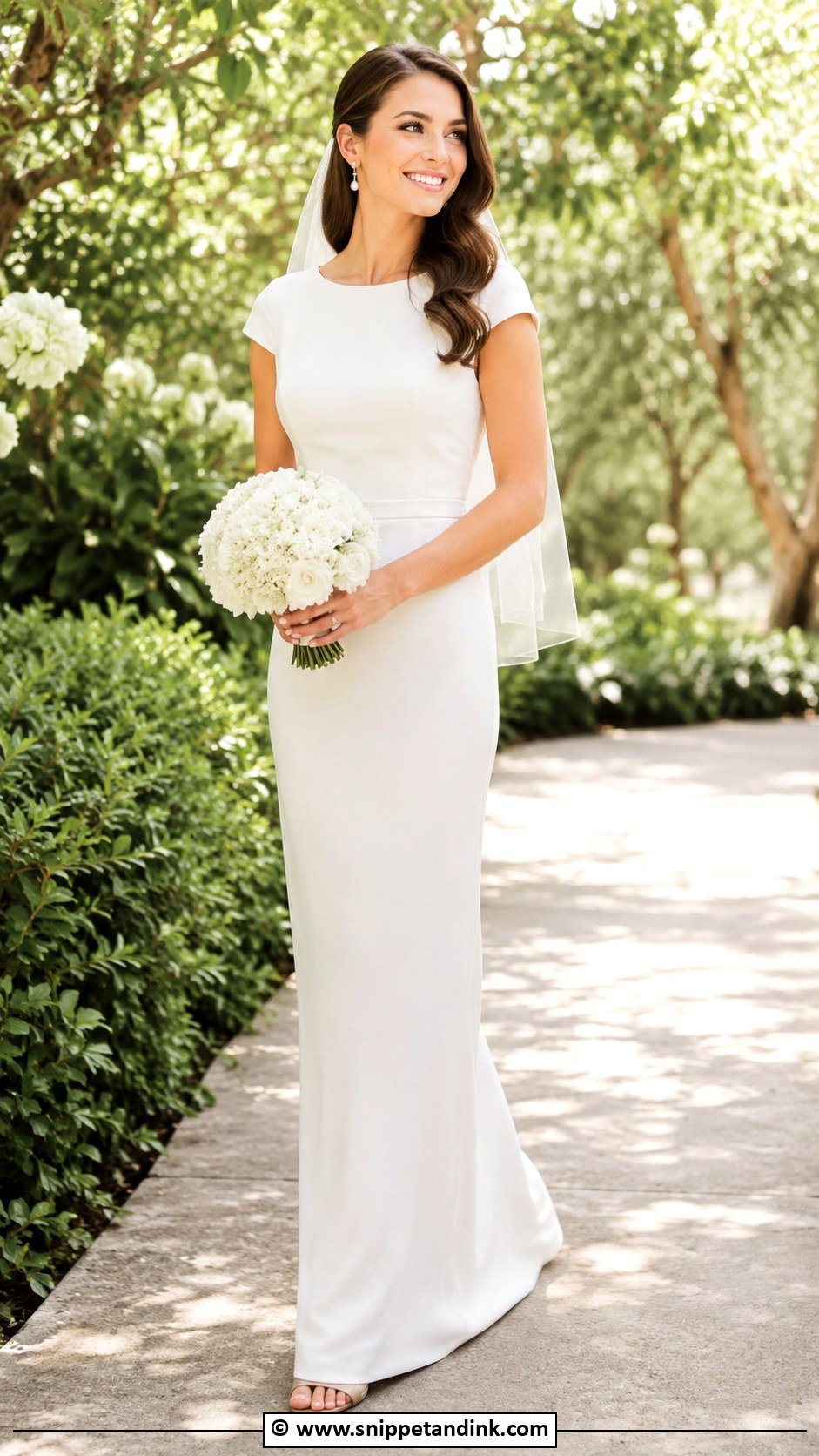 Simple Cap Sleeve Bride Dress - Snippet and Ink - 35 Simple Bride Dress Ideas