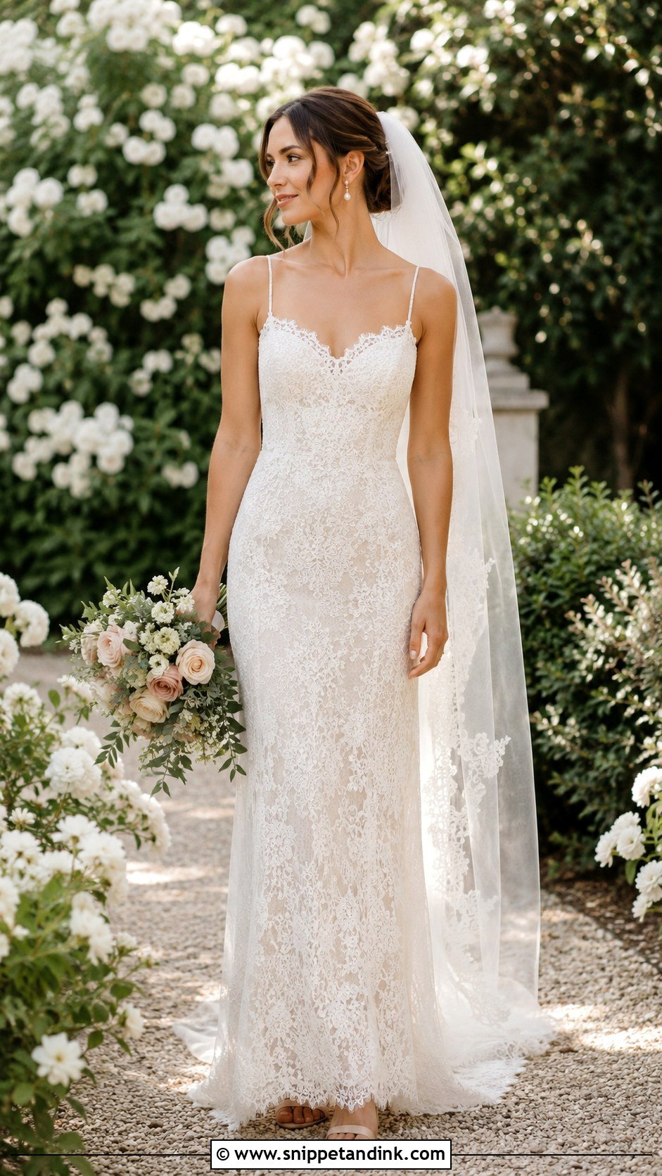 Simple Chantilly Lace Wedding Dress - Snippet and Ink - 30 Simple Lace Wedding Dress Ideas
