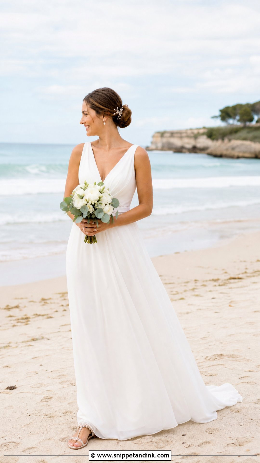 Simple Chiffon Beach Wedding Dress - Snippet and Ink - 20 Simple Dream Wedding Dresses