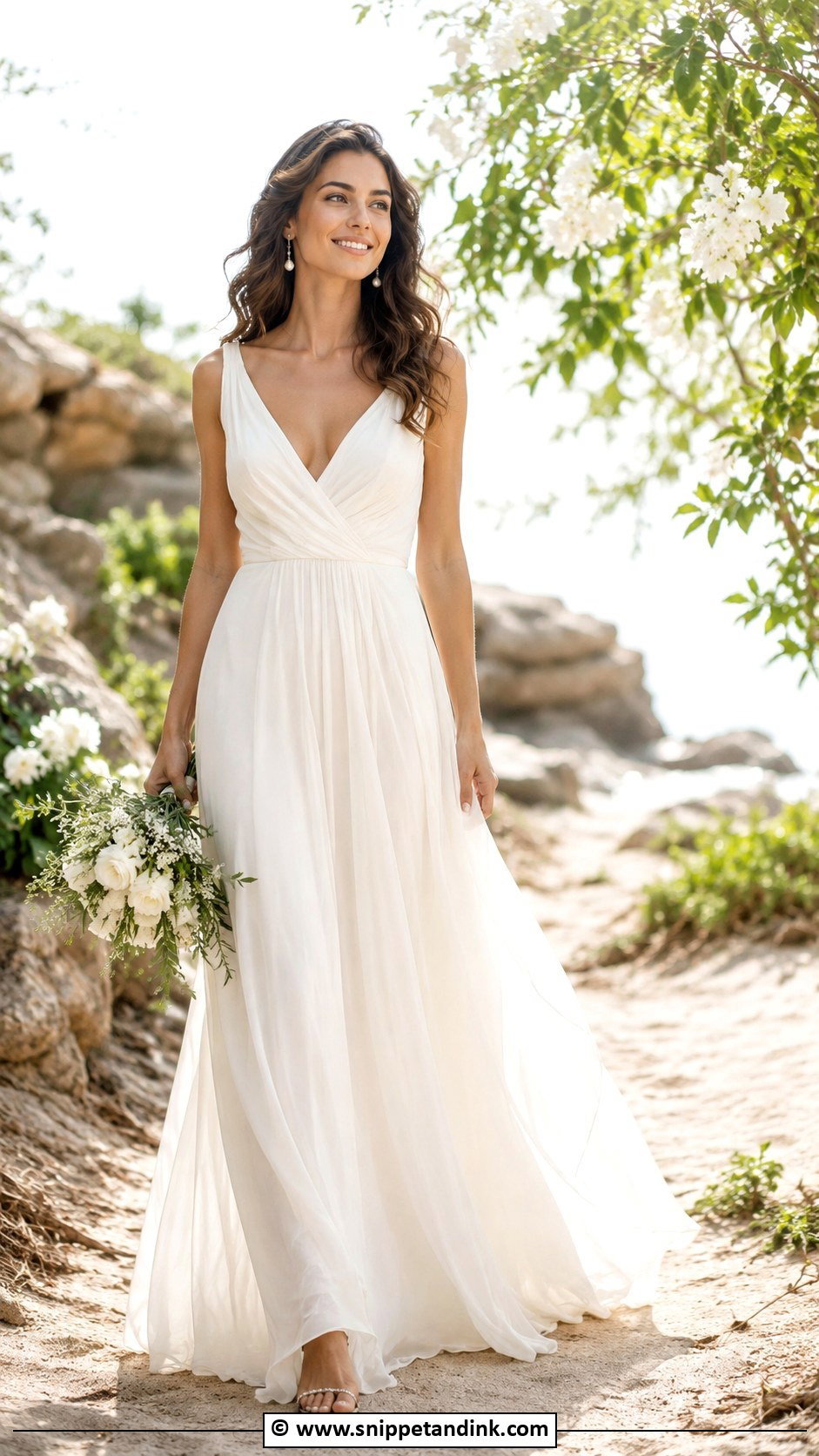 Simple Chiffon Wedding Dress - Snippet and Ink - 35 Simple Wedding Dresses