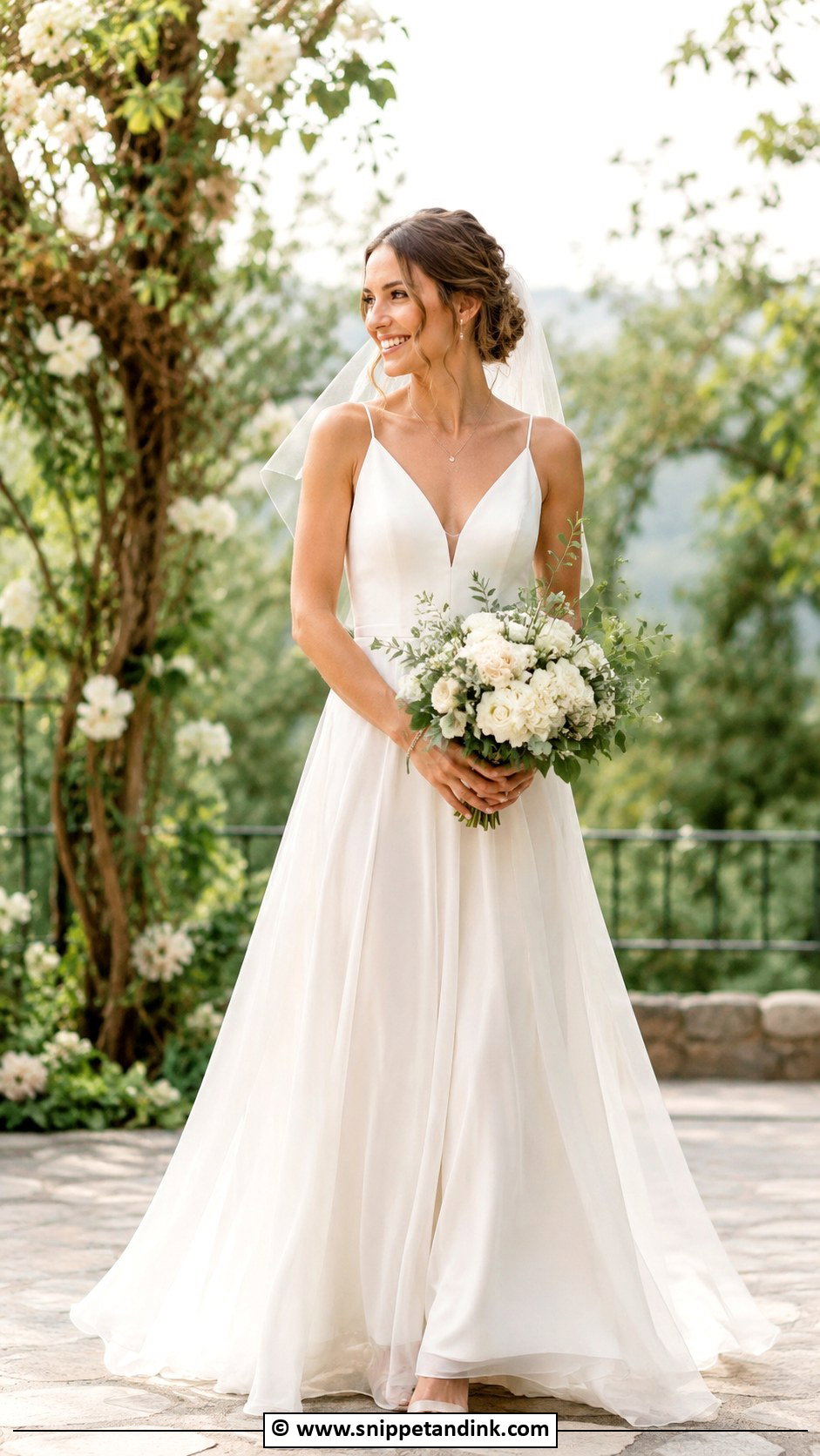 Simple Chiffon Wedding Gown - Snippet and Ink - 30 Simple Wedding Gowns