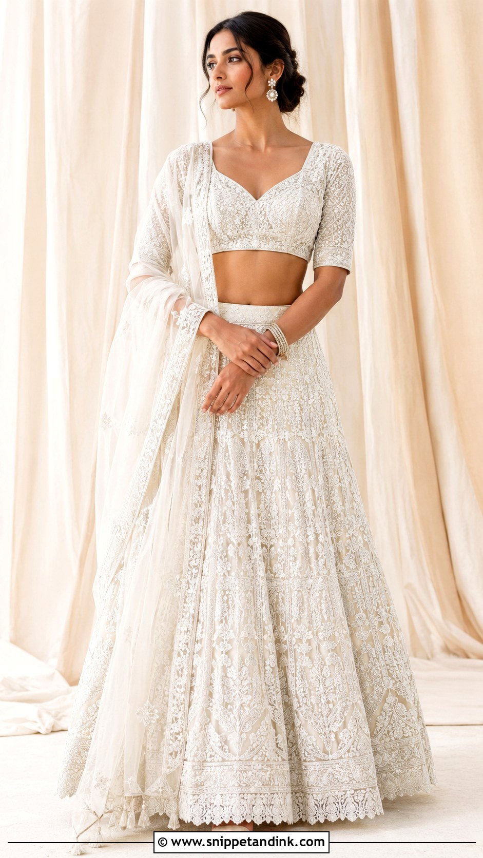 Simple Chikankari Lehenga Indian Wedding Dress - Snippet and Ink - 25 Simple Indian Wedding Dresses
