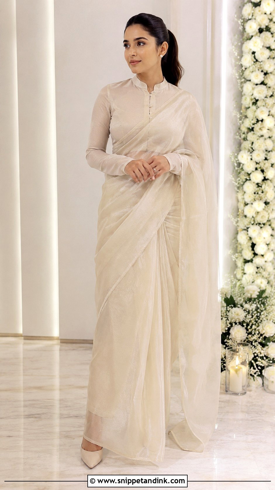 Simple Collar Neck Wedding Blouse Design - Snippet and Ink - 25 Simple Wedding Blouse Designs
