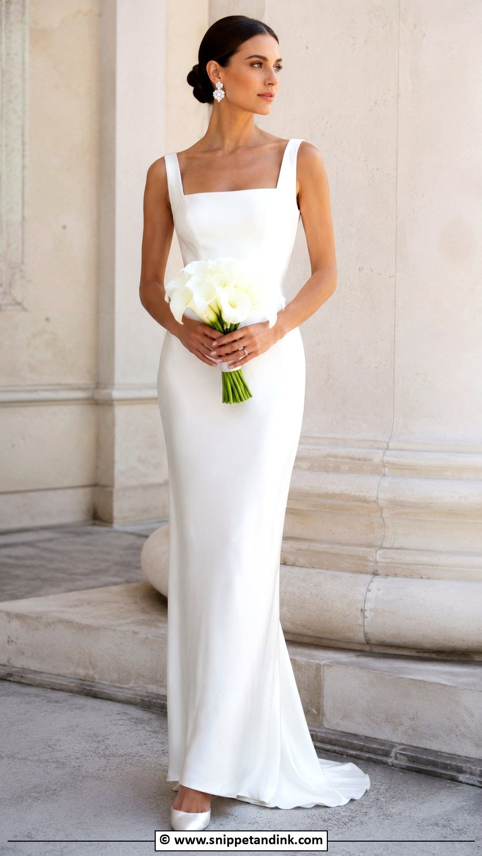 Simple Column Wedding Gown - Snippet and Ink - 30 Simple Wedding Gowns