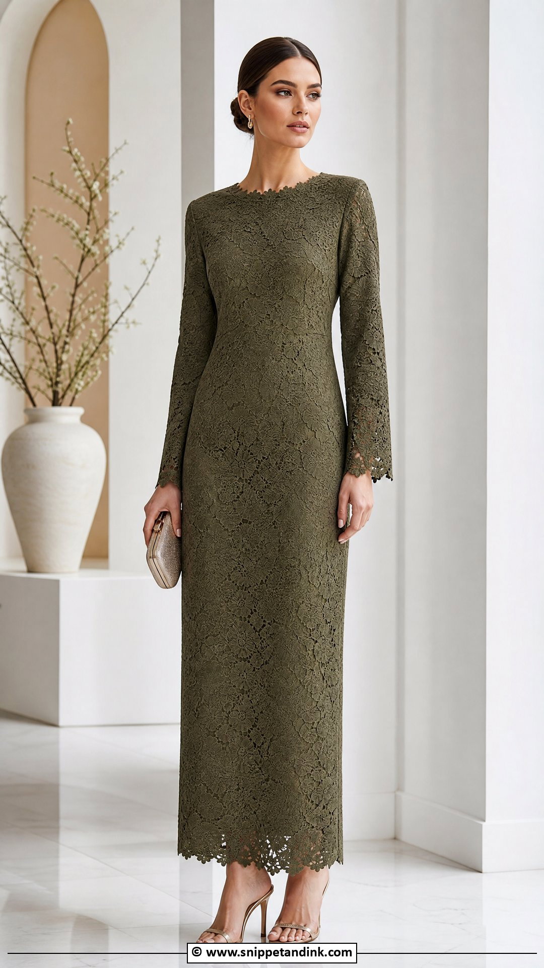 Simple Cord Lace Gown - Snippet and Ink - 35 Cord Lace Gown Styles