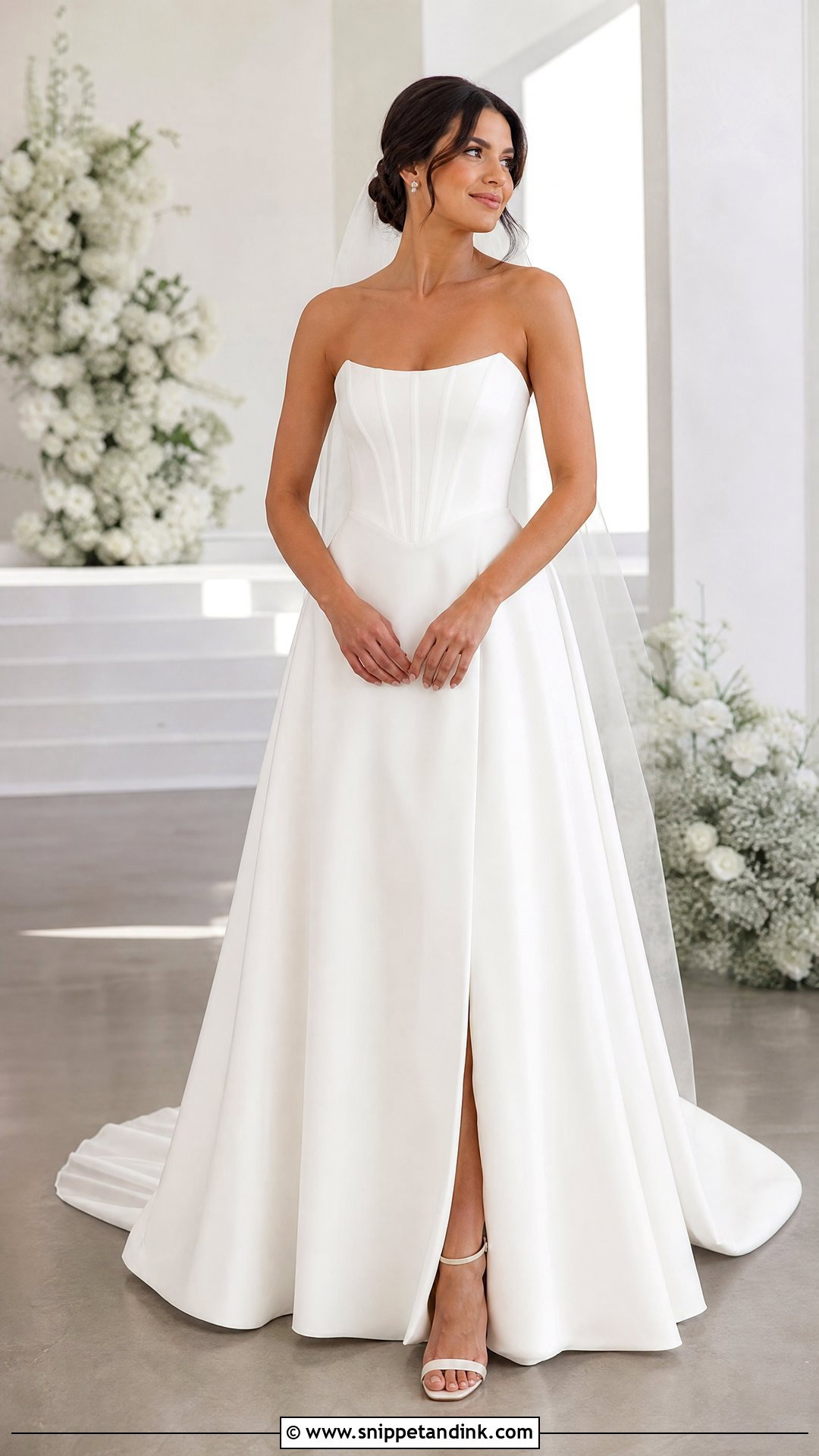 Simple Corset A Line Wedding Dress With Clean Veil - Snippet and Ink - 25 Simple a Line Wedding Dress Ideas