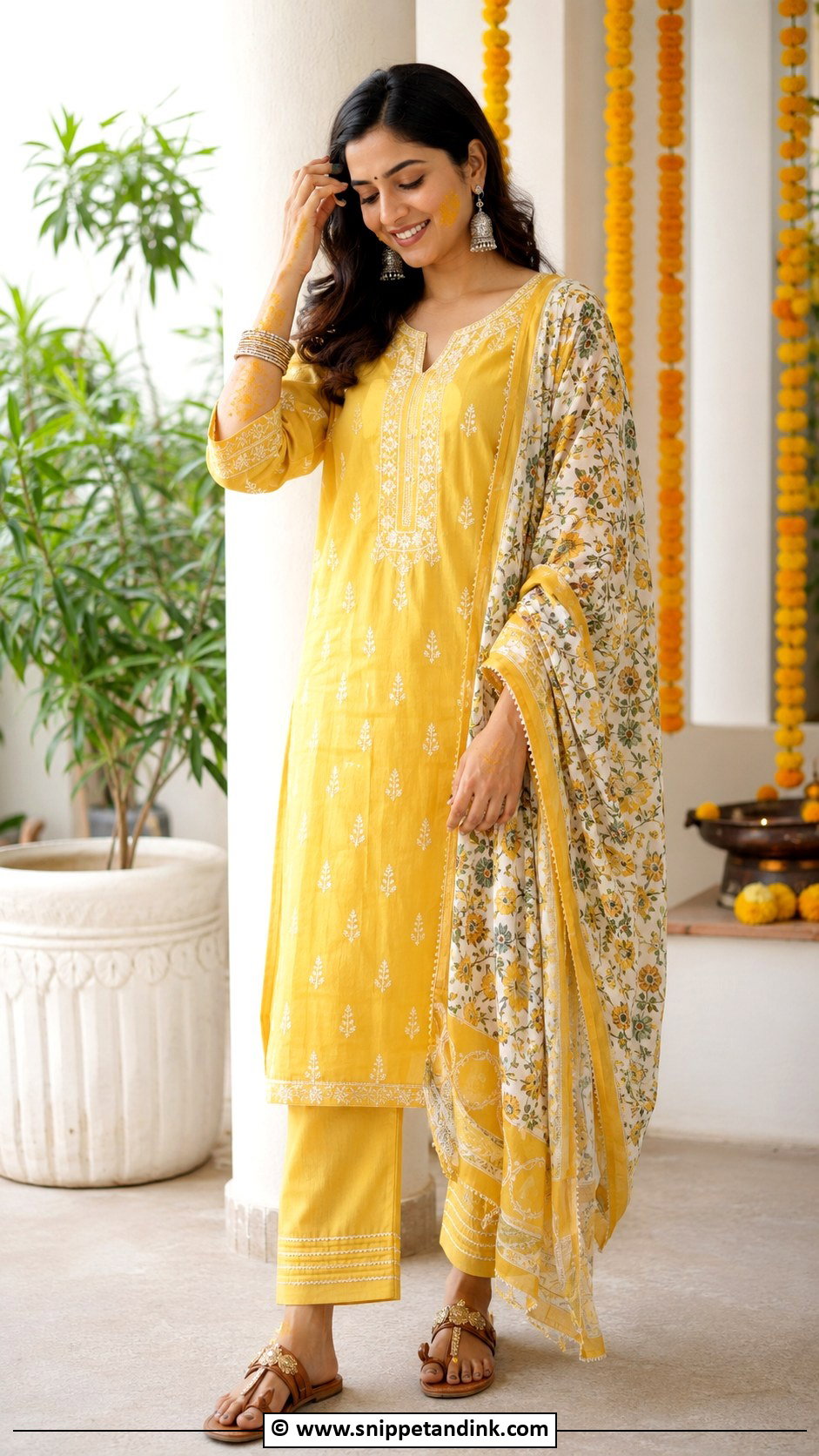 Simple Cotton Haldi Outfit - Snippet and Ink - 30 Haldi Outfits for Women