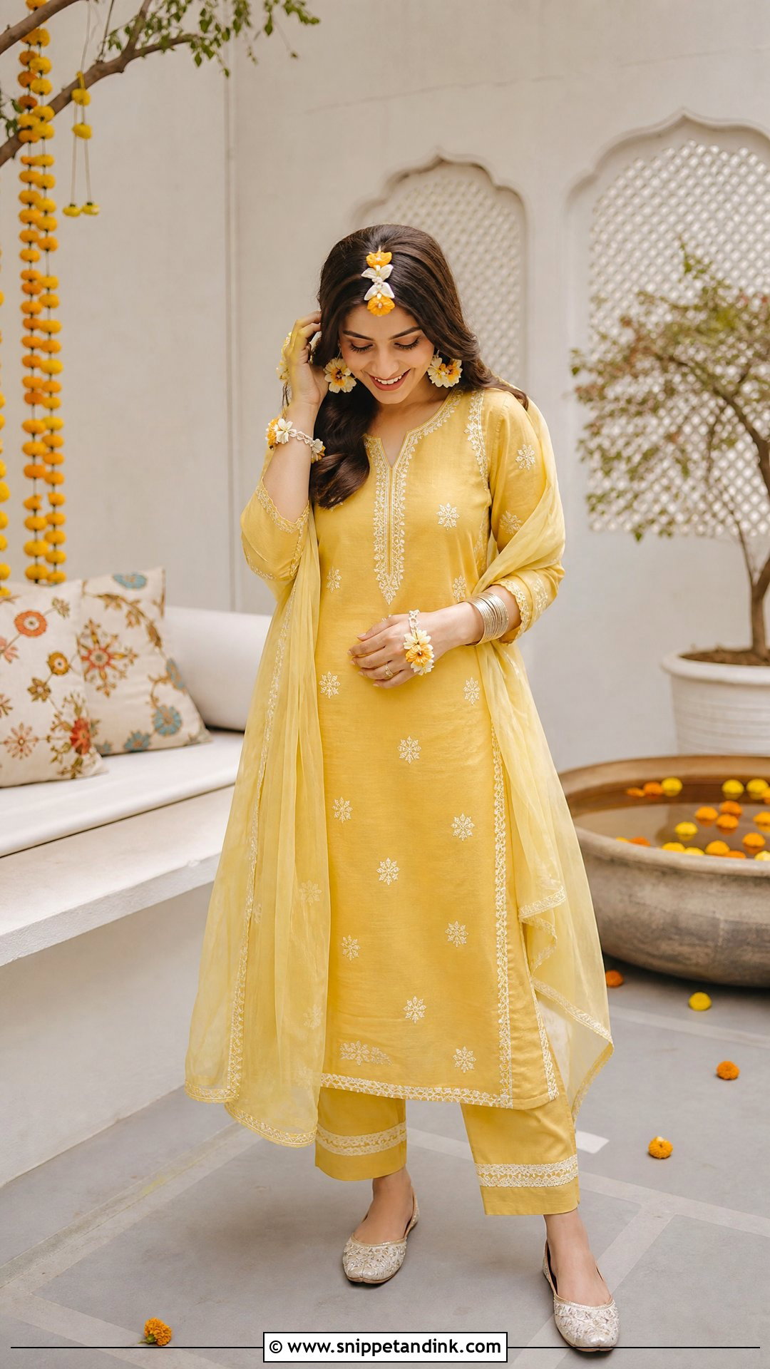Simple Cotton Pithi Outfit For Bride - Snippet and Ink - 25 Pithi Outfit Brides Ideas