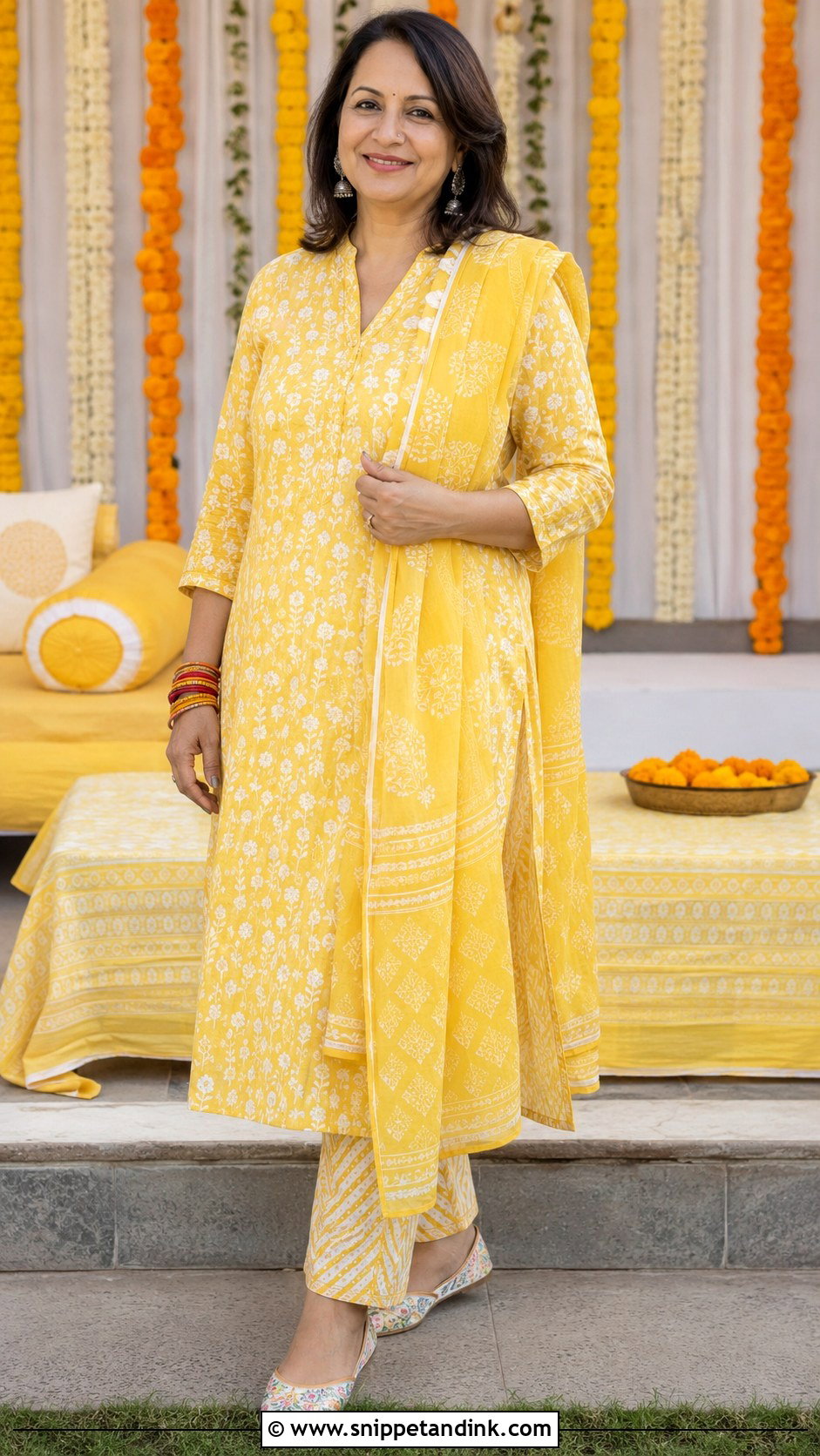 Simple Cotton Suit Haldi Outfit - Snippet and Ink - 20 Haldi Rasam Dress Ideas