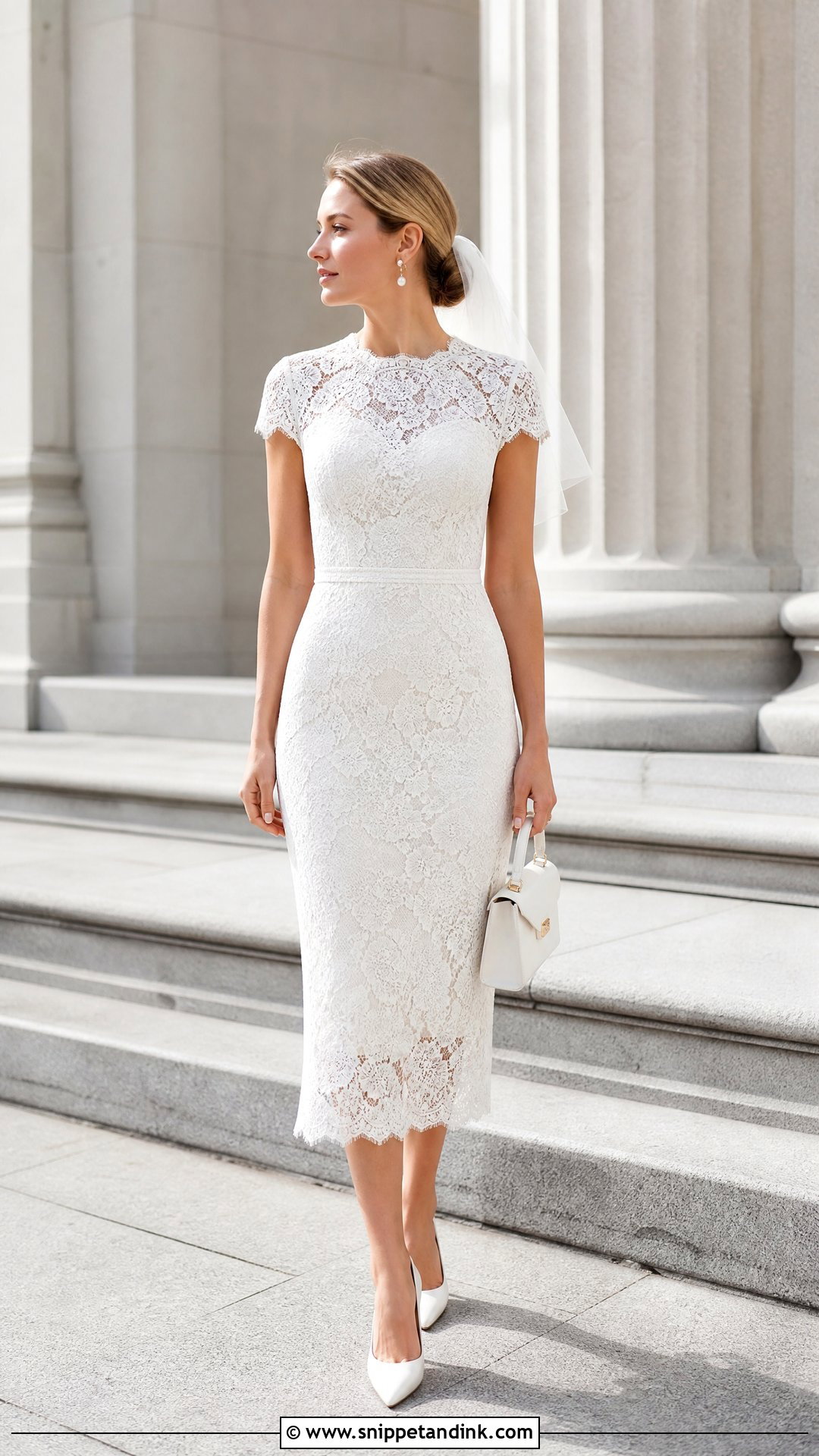 Simple Courthouse Lace Wedding Dress - Snippet and Ink - 20 Simple Lace Wedding Dresses