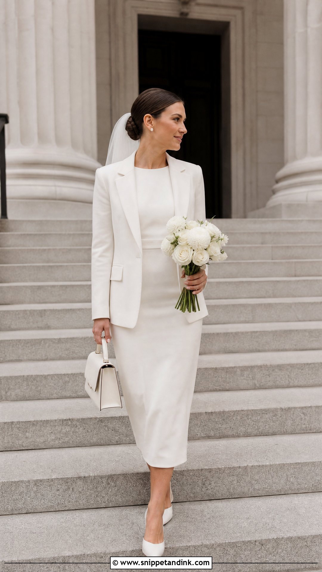 Simple Courthouse Wedding Dress With Blazer - Snippet and Ink - 20 Wedding Dresses Simple Short