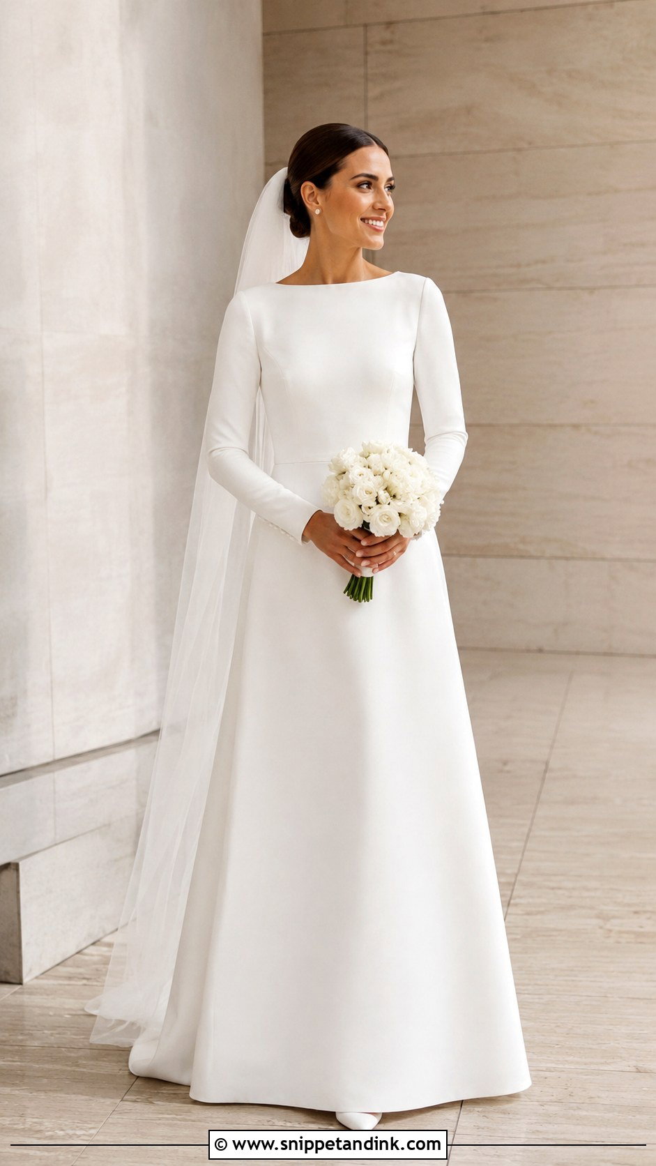 Simple Covered Wedding Dress With Buttons - Snippet and Ink - 20 Covered Wedding Dresses