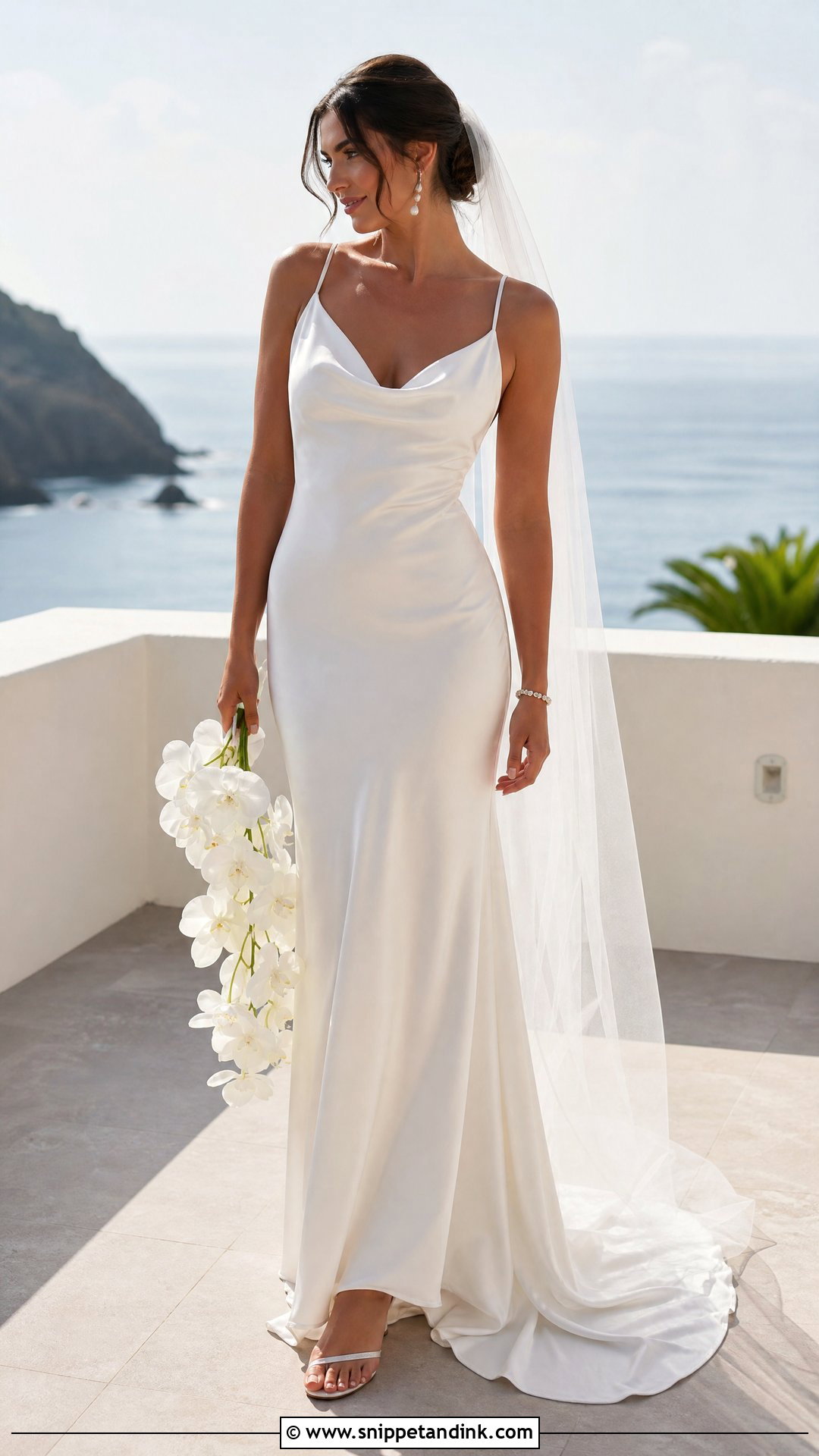 Simple Cowl Neck Bridal Gown - Snippet and Ink - 20 Simple Bridal Gowns