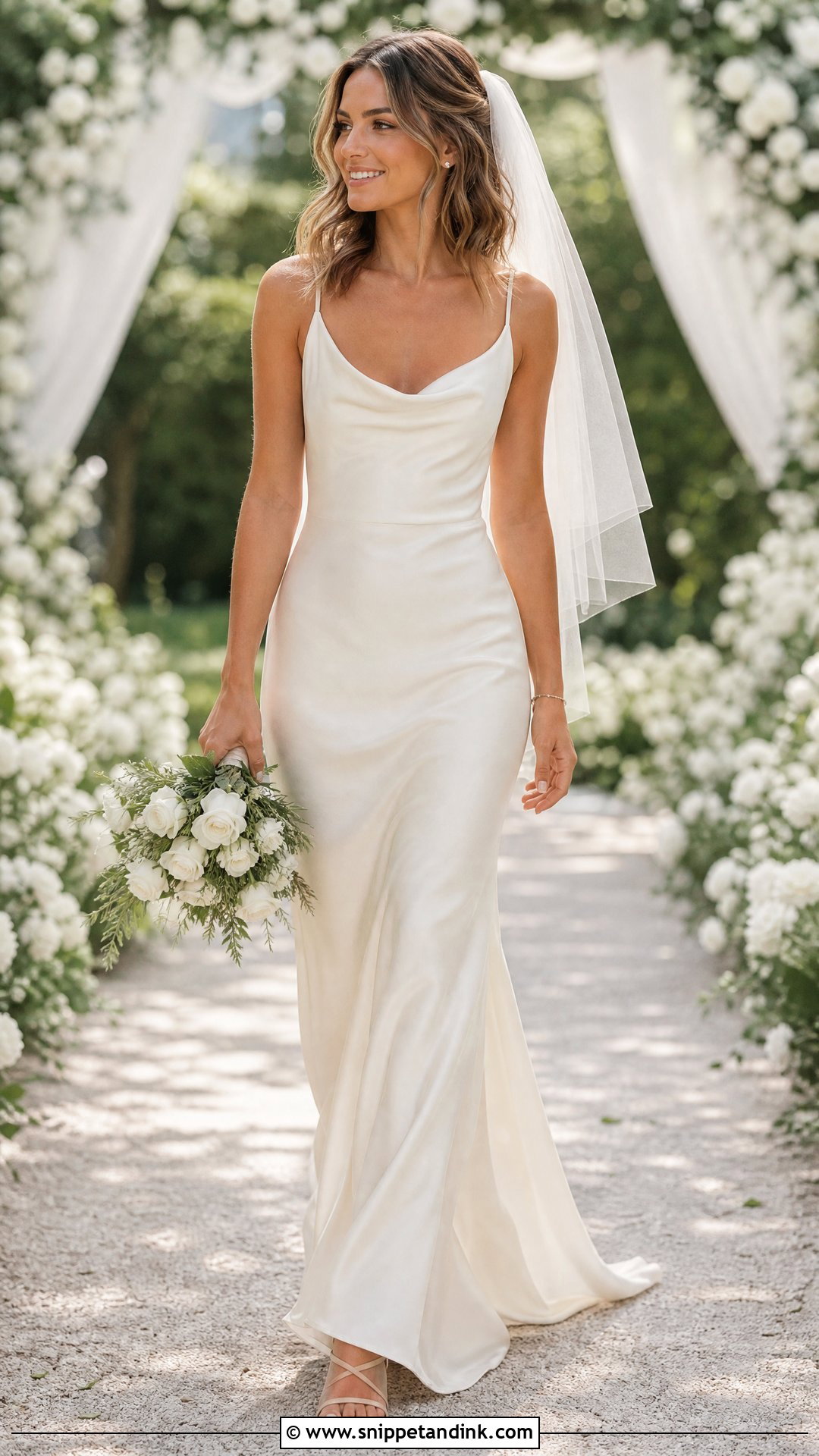 Simple Cowl Neck Slip Wedding Dress - Snippet and Ink - 25 Simple Fitted Wedding Dress Ideas