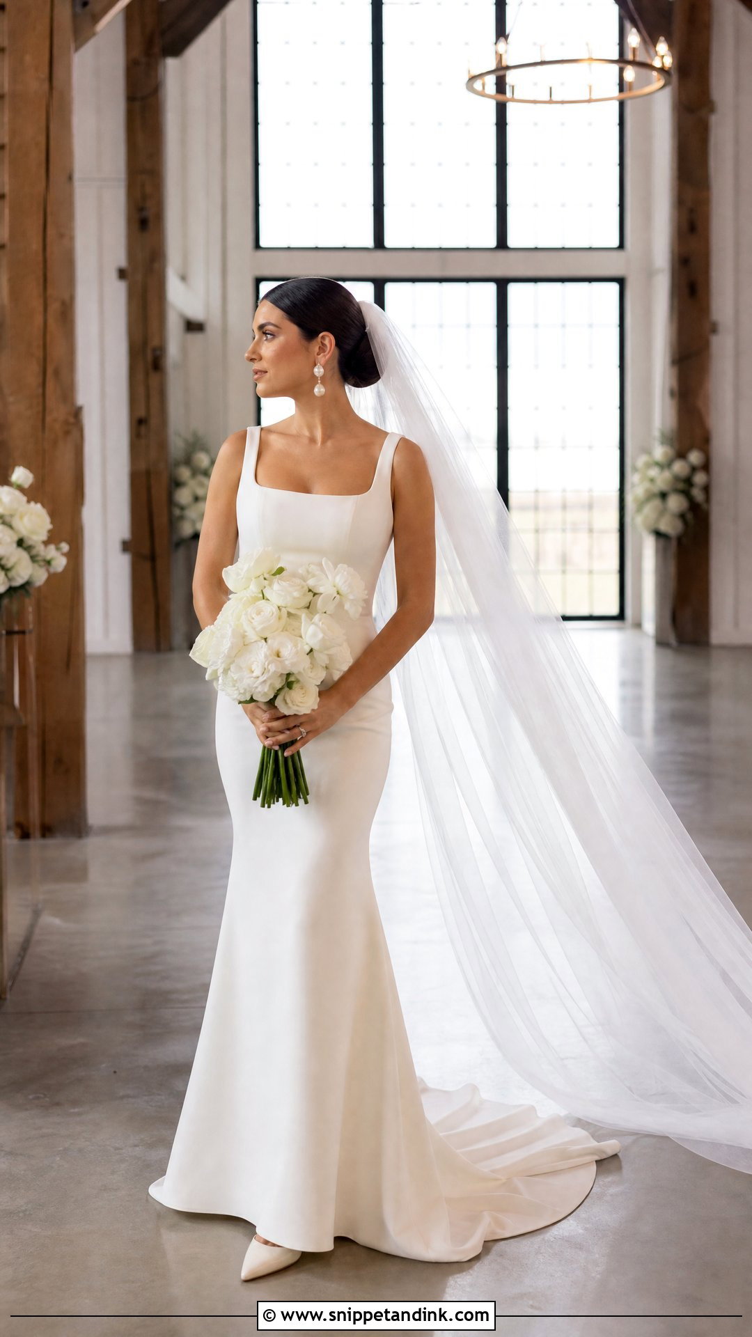 Simple Crepe Barn Wedding Dress - Snippet and Ink - 25 Barn Wedding Dress Ideas