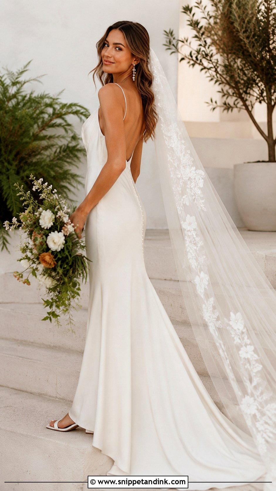 Simple Crepe Boho Mermaid Wedding Dress - Snippet and Ink - 20 Boho Mermaid Wedding Dress Ideas