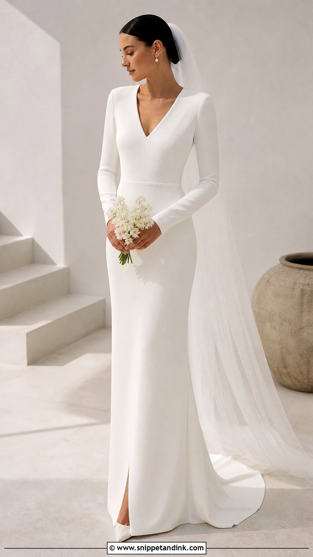 Simple Crepe Christian Bride Gown - Snippet and Ink - 25 Christian Bride Gowns