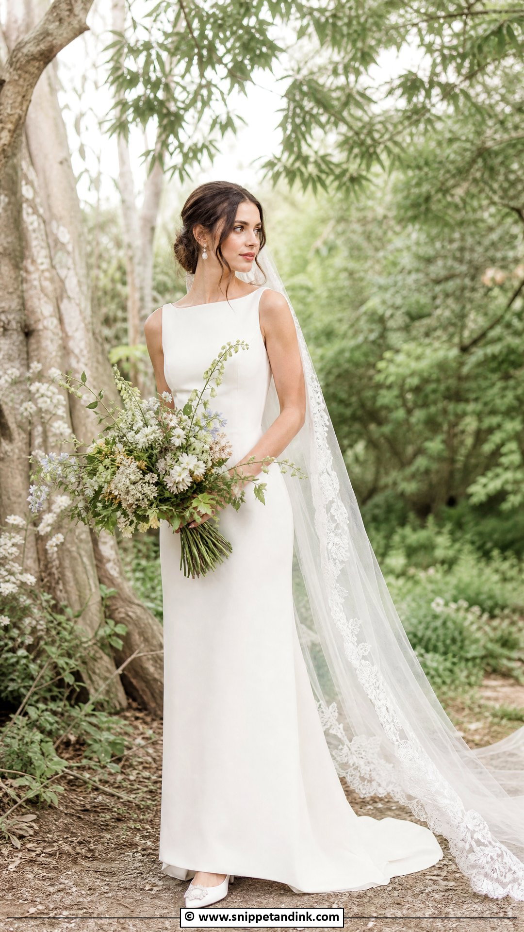 Simple Crepe Forest Wedding Dress - Snippet and Ink - 35 Forest Wedding Dress Ideas