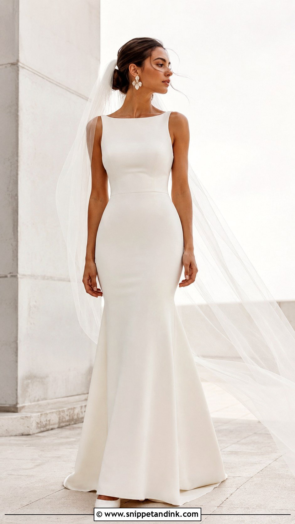 Simple Crepe Mermaid Bridal Dress - Snippet and Ink - 25 Mermaid Bridal Dress Ideas