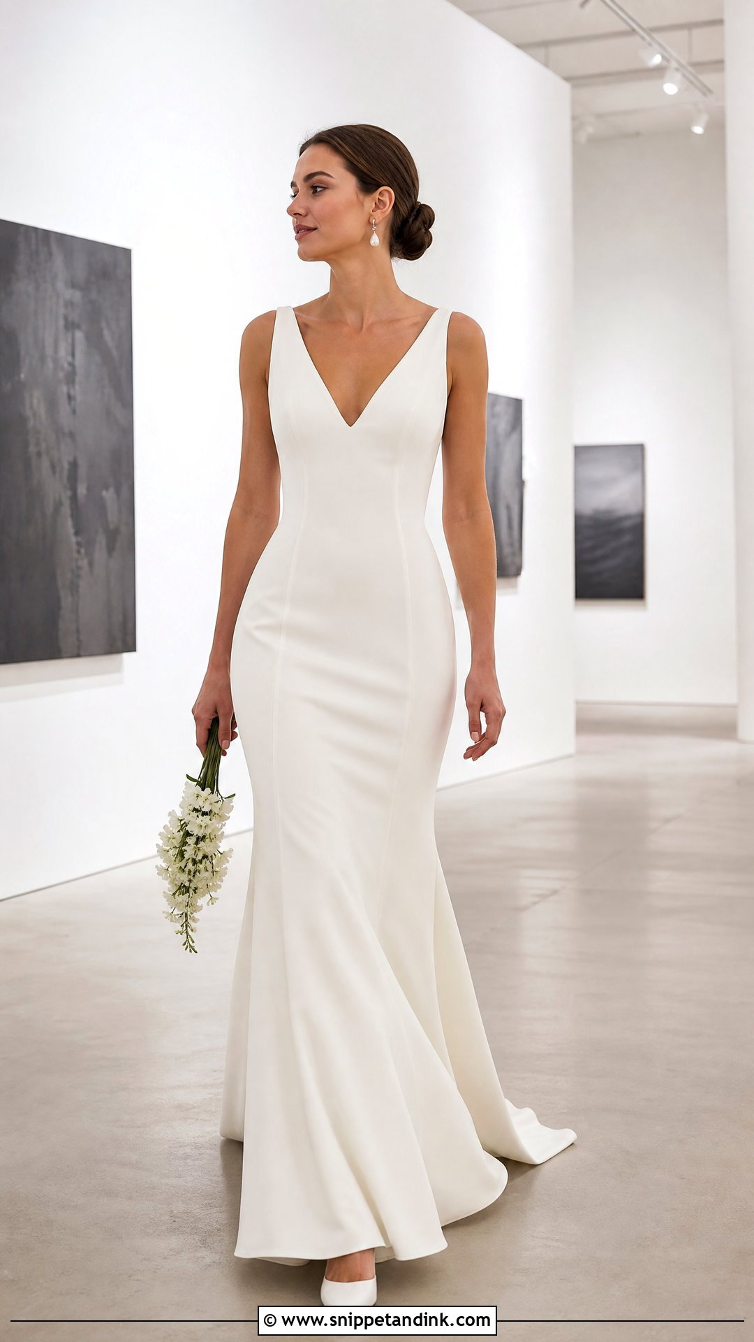 Simple Crepe Mermaid Wedding Dress - Snippet and Ink - 20 Mermaid Cut Wedding Dress Ideas